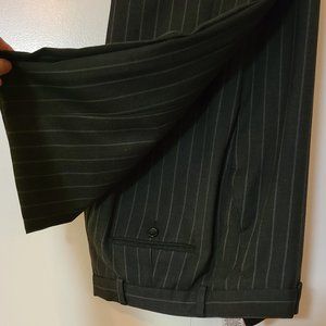 Perry Ellis- Black with Thin Gray Stripes Dress Pants 32X30